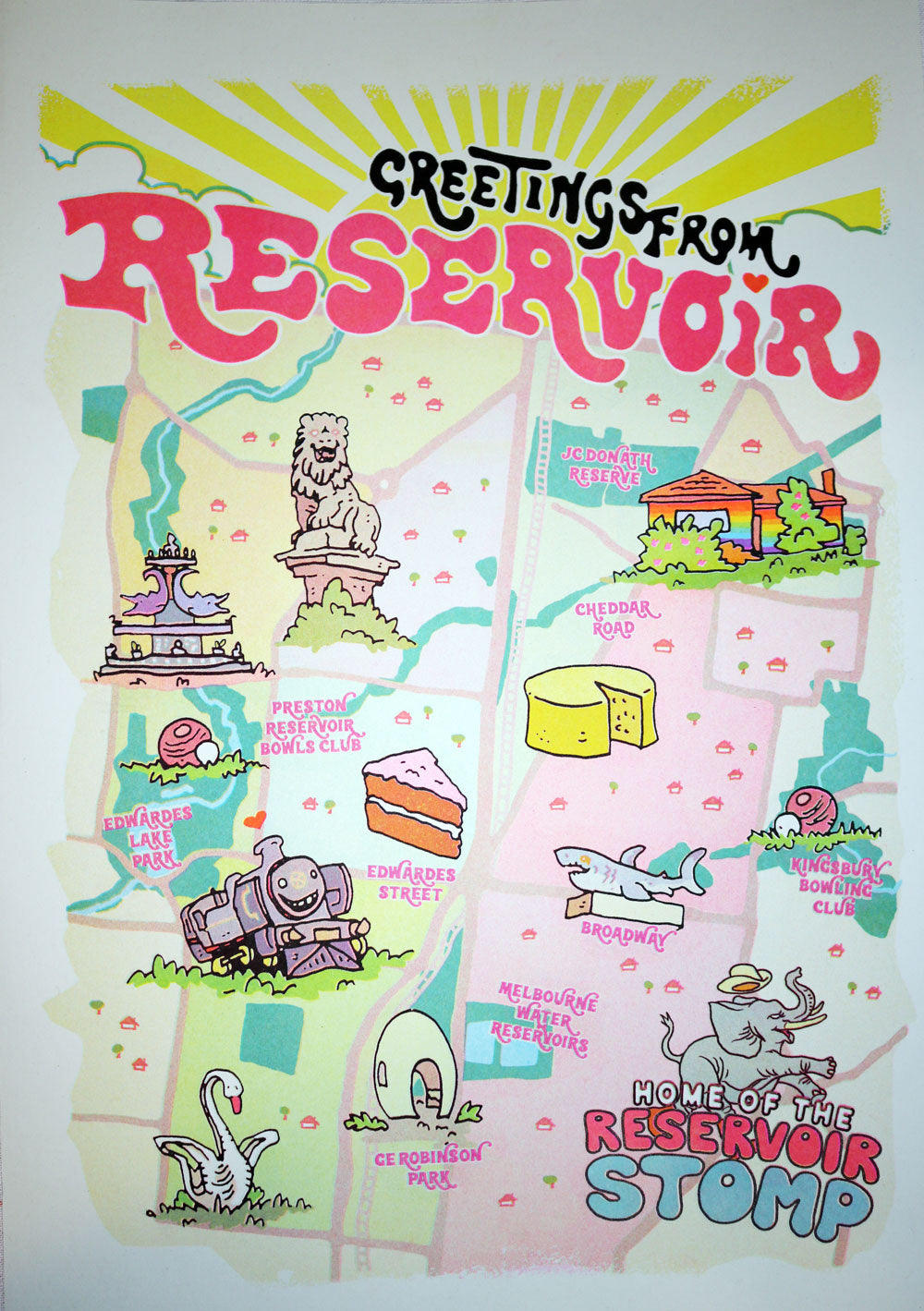 Greetings From Reservoir A3 Risograph Print [LIMITED EDITION]